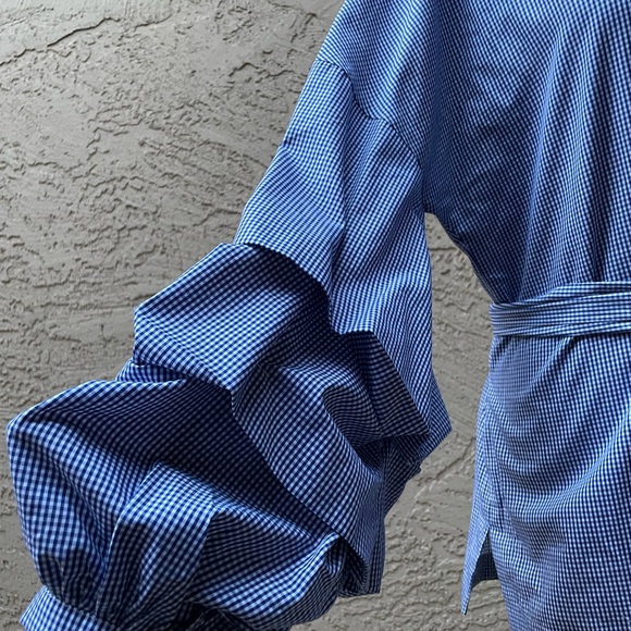 Banana Republic Blue Gingham Shirt with Sash - Picture 6 of 11